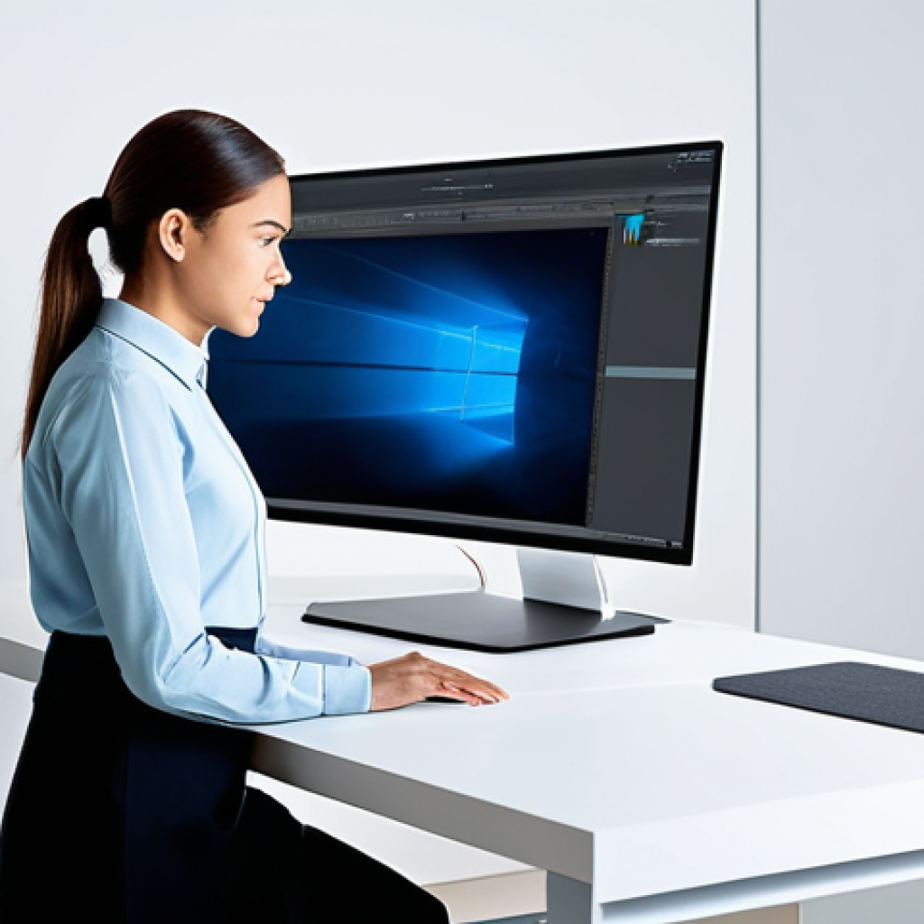 A professional digital designer in a modest, modern business casual outfit, focused at a sleek, minimalist desk in a bright, contemporary design studio. Large, high-resolution monitors display an evolving digital interface featuring soft, impressionistic gradients that transition subtly between warm and cool tones, creating atmospheric depth. Elements within the UI exhibit a painterly, luminous quality, with light diffusing naturally across the digital surfaces, evoking calm and creativity. Professional photography, studio lighting, high resolution, detailed, clean lines, perfect anatomy, correct proportions, natural pose, well-formed hands, proper finger count, natural body proportions, fully clothed, modest clothing, appropriate attire, professional dress, safe for work, appropriate content, professional.