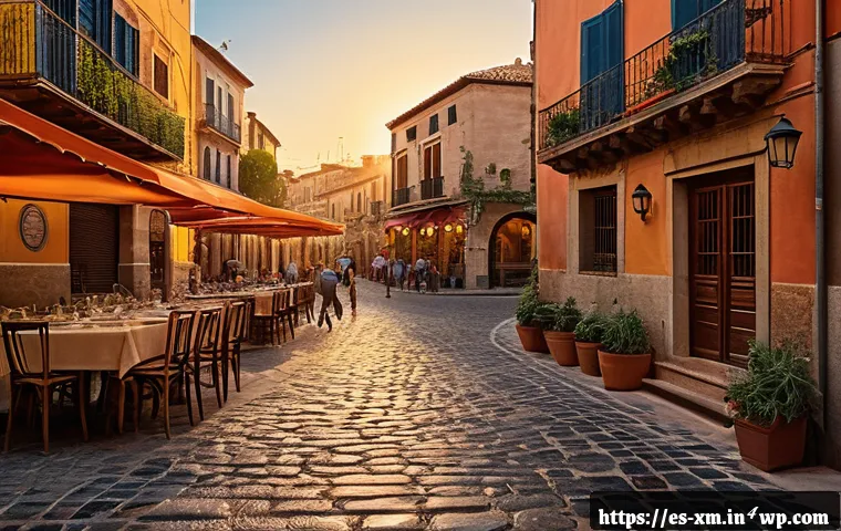 인상주의적 접근이 현대 예술에 미친 변화 - A vibrant Impressionist outdoor scene set in a lively Spanish plaza during golden hour, featuring vi...