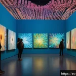 Home 18 인상주의적 시각에서 바라본 현대 예술 - A vibrant digital art installation inspired by Impressionism, featuring immersive light projections ...